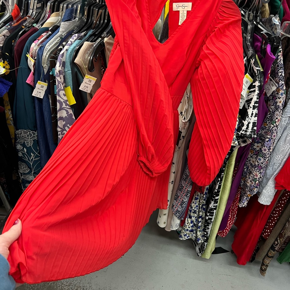 Jessica Simpson Radiant Red Long Sleeve Dress